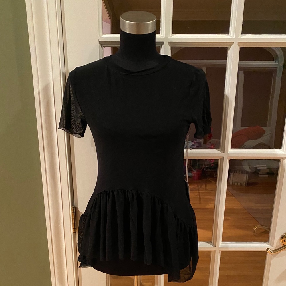 Passport mesh peplum top